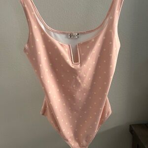 Free People Peachy Polka Dot Bodysuit